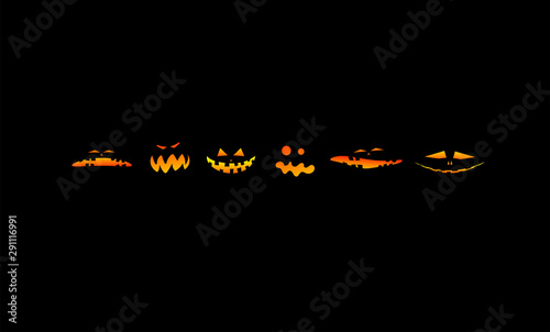 zucche di halloween, appoggiate, in fila, halloween, zucca	