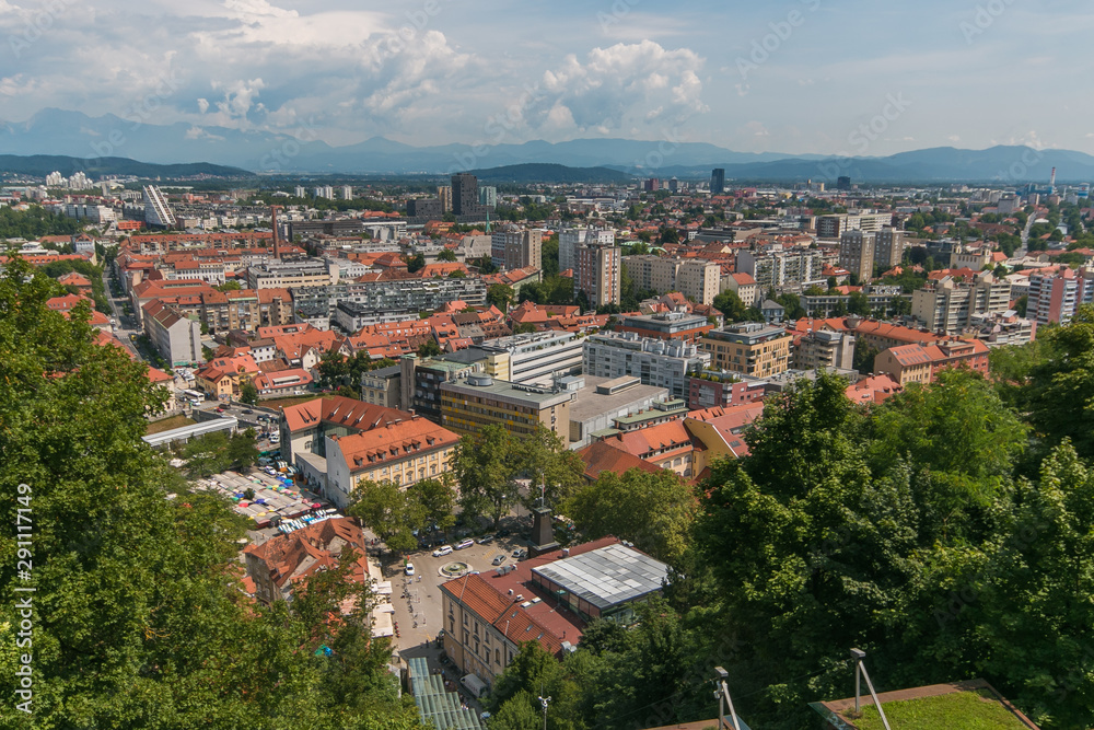 Veduta aerea della città di Lubiana in Slovenia