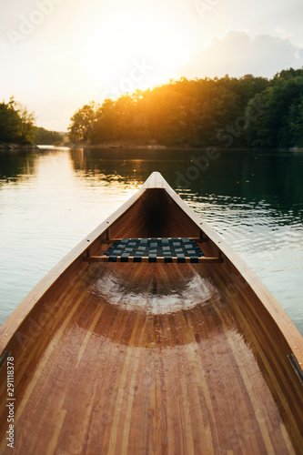 Valokuvatapetti Canoe bow seat and deck