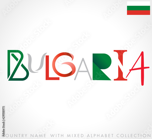 Country name with mixed alphabets isolated on white background : Vector Illustration