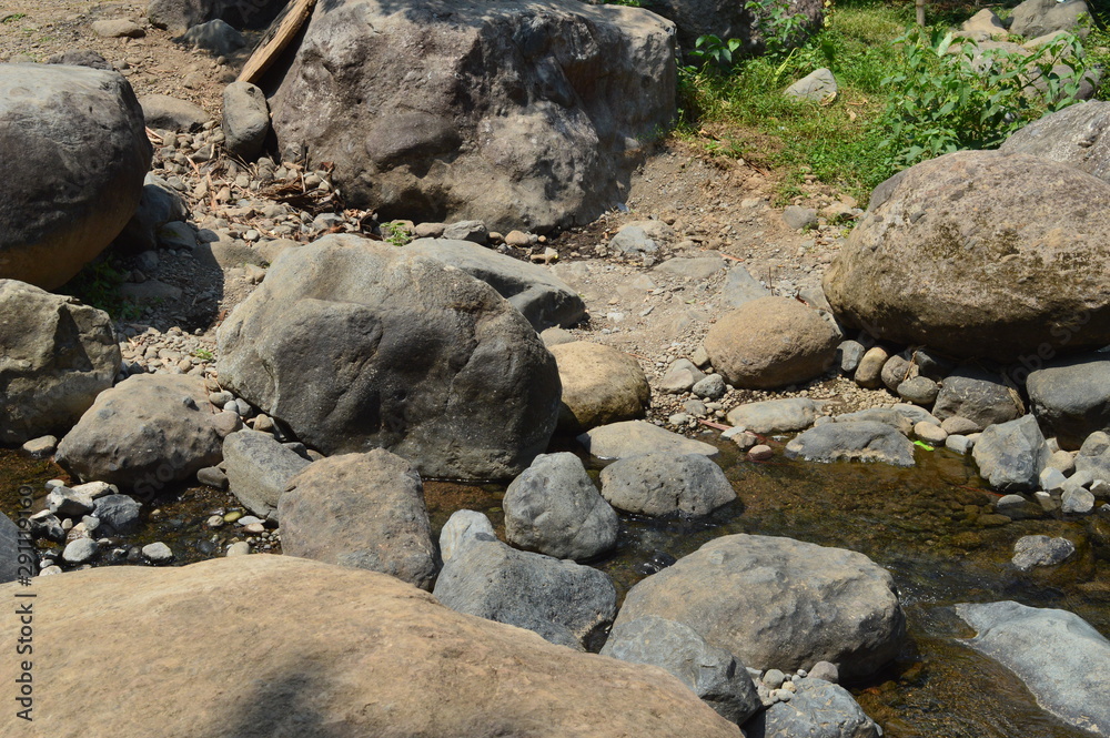 Rock in the river. River with rocky banks - Image Rock in the river. River with rocky banks - Image