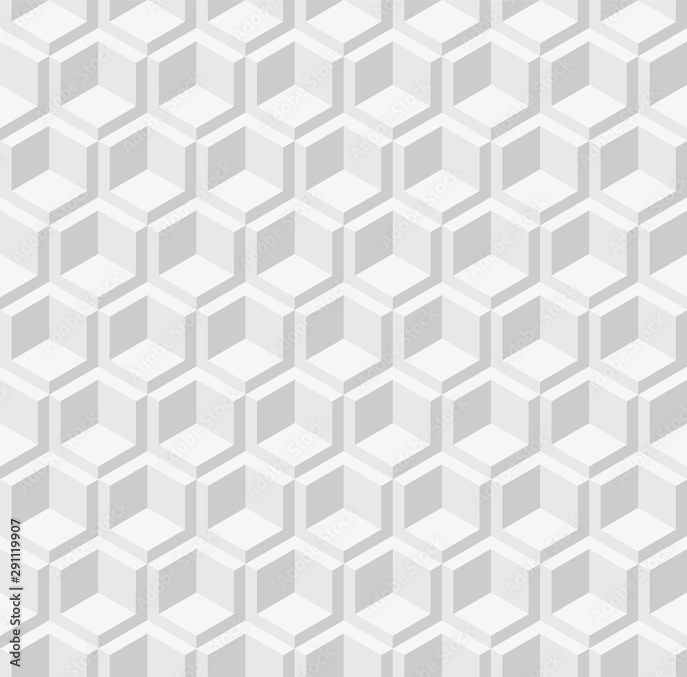 White abstract seamless geometric block texture on hexagon shape pattern White abstract seamless geometric block texture on hexagon shape pattern