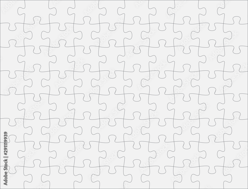 White Jigsaw Puzzle 80 Pieces frame background, Vector Illustration White Jigsaw Puzzle 80 Pieces frame background, Vector Illustration