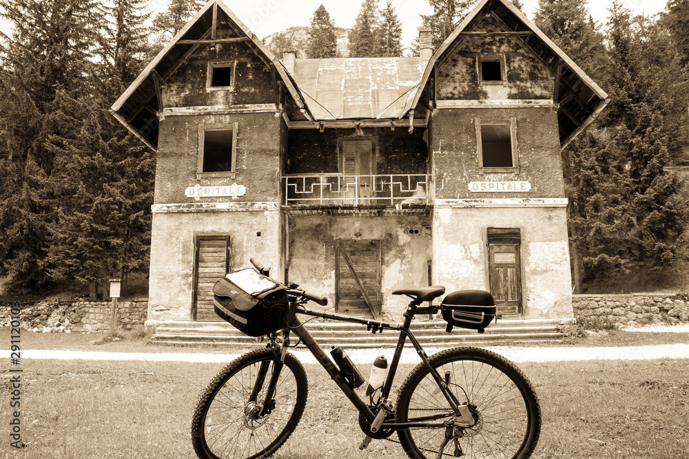 old bicycle on the street