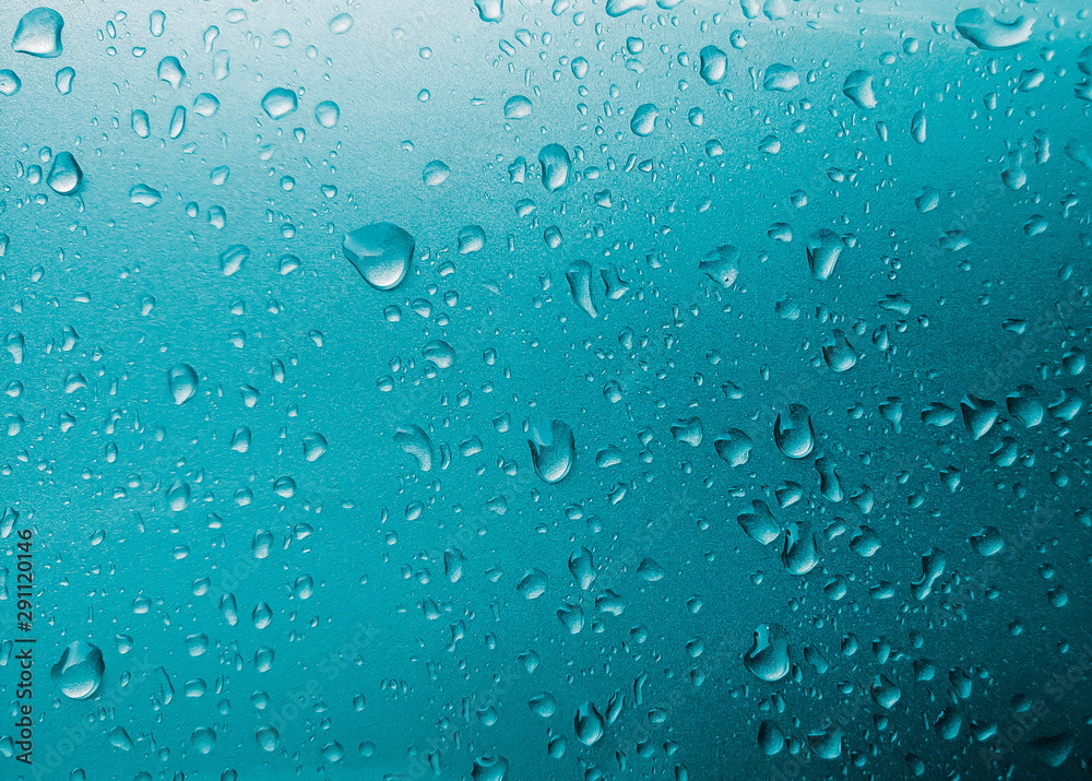 Blue water drops background texture