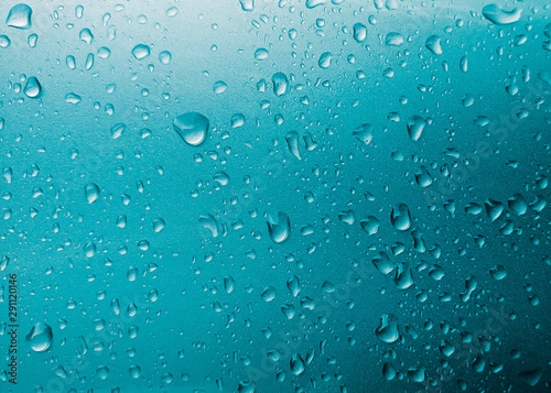 Blue water drops background texture