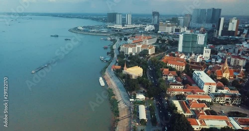Aerial Drone Tour of Phnom Penh, Cambodia