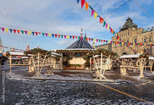 Christmas and New Year holidays decoration, Red Square in Moscow, Russia