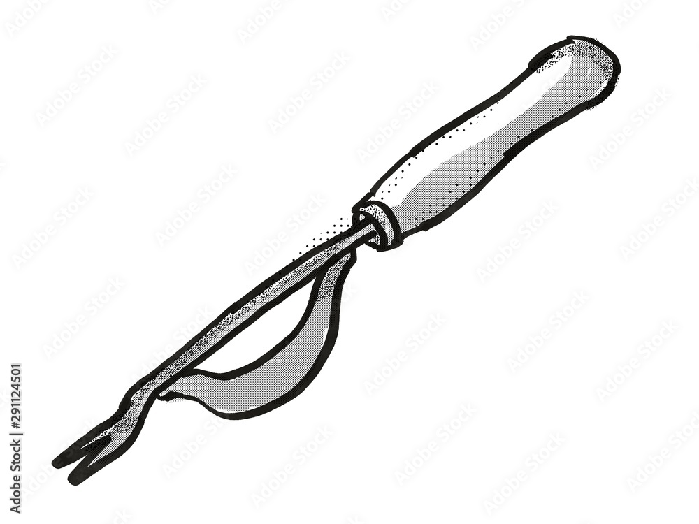Hand Weeder Cartoon Retro Drawing Hand Weeder Cartoon Retro Drawing