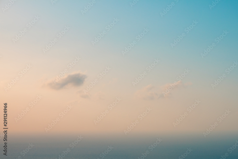blue sky and cloud over ocean background - summer horizon -