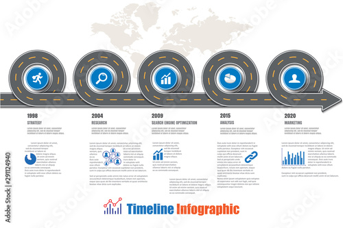 Business road map timeline infographic circle designed for background template milestone element modern diagram process technology digital marketing data presentation chart Vector illustration