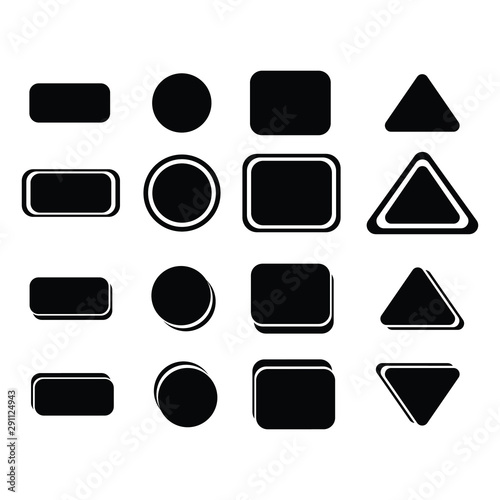 The main elements of the shape of buttons with rounded edges. Set .Vector.