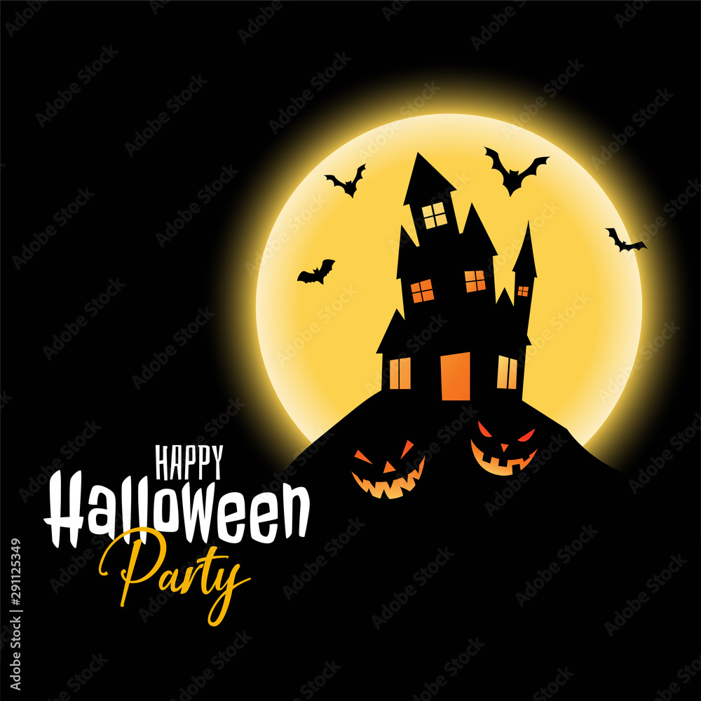 happy halloween party scary haunted house background