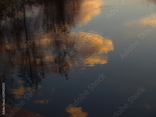 picture with abstract and colorful sky reflections in water, suitable for textures