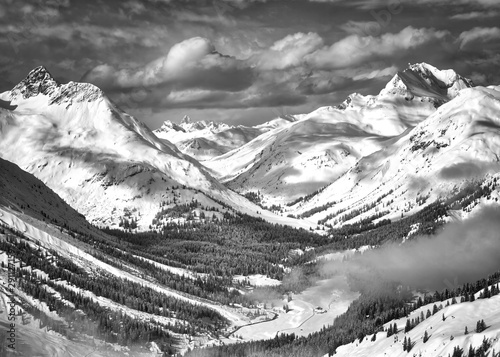B&W Austrian Alps with extraordinary depth of field.