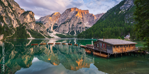 Pragser Wildsee in den Dolomiten photo