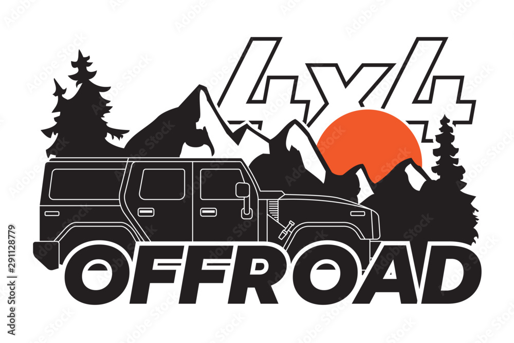 Obraz premium Jeep Offroad 4 x 4 Logo