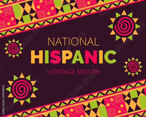 National Hispanic Heritage Month celebrated from 15 September to 15 October USA.