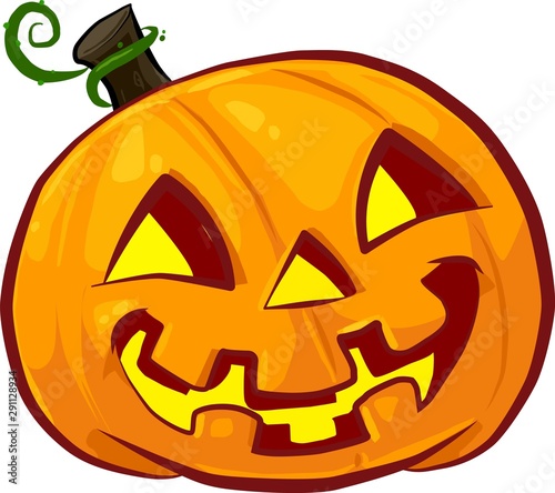 vector Halloween pumpkin. Happy Halloween pumpkin face isolated on white background.