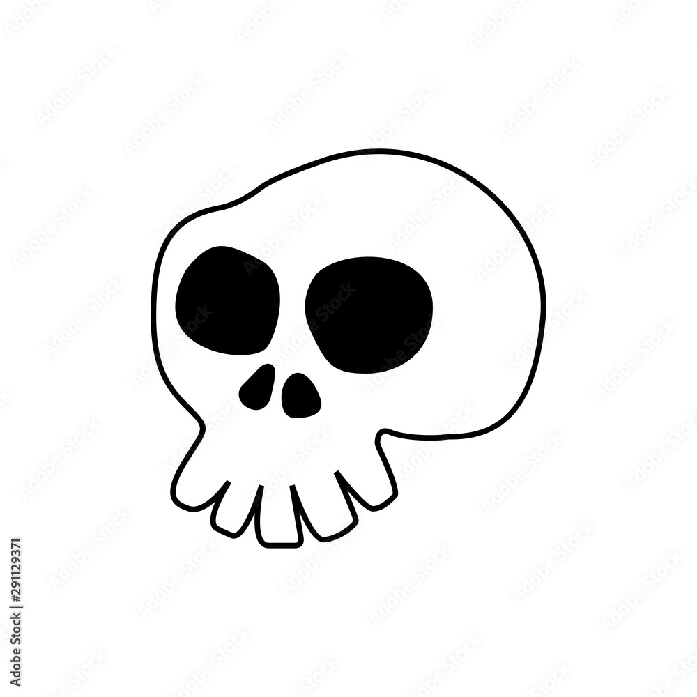 Icono plano lineal calavera en color negro Icono plano lineal calavera en color negro