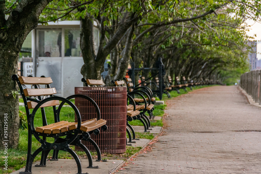 Roosevelt island Park benches
