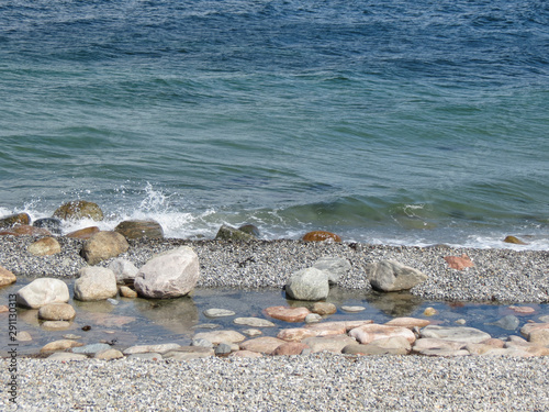 sea shore with rocks