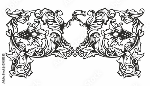 Book frontispiece title page decorative design in retro Soviet style. Vintage template with flowers, vector retro background, Festive design of the Soviet Union.