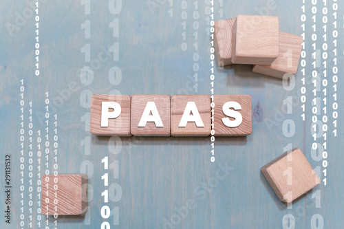 PAAS - platform as a service concept. SAAS IAAS cloud services. photo