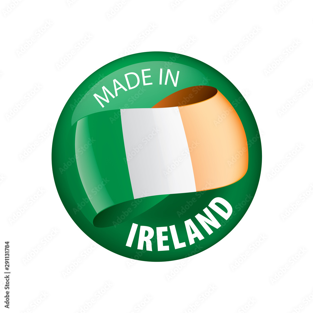 Ireland flag, vector illustration on a white background Ireland flag, vector illustration on a white background