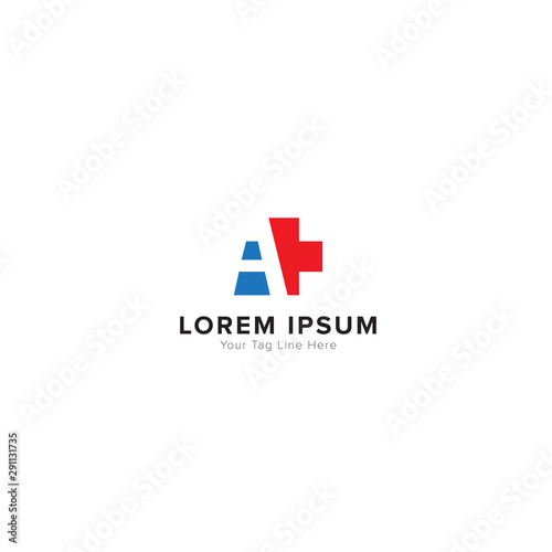 Cross and initial a for medical logo designs