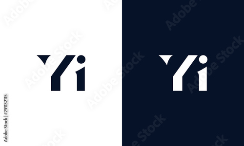 Abstract letter YI logo. This logo icon incorporate with abstract shape in the creative way. photo