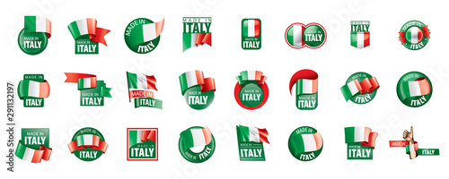 Italy flag, vector illustration on a white background.