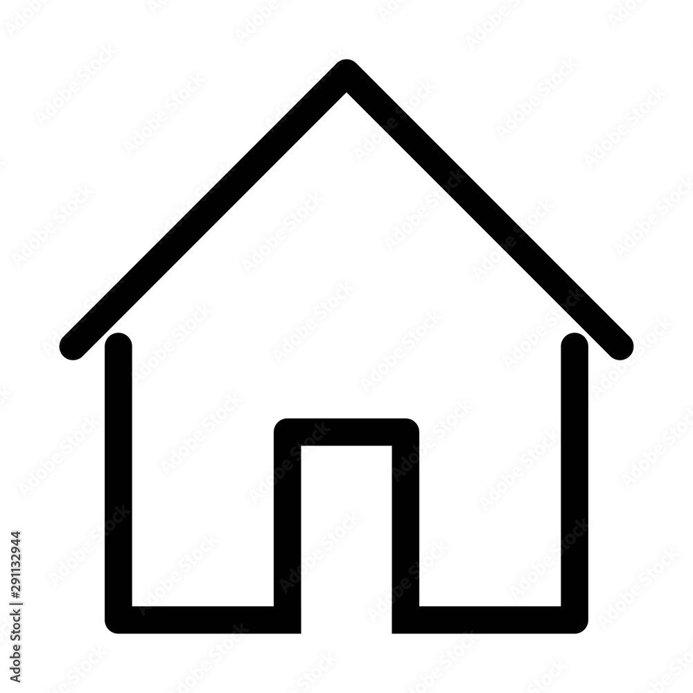 House icon with door, outline design vector - Vector House icon with door, outline design vector - Vector