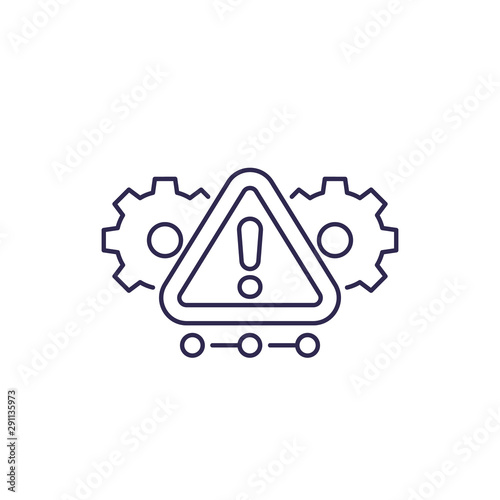 Error alert, warning vector line icon