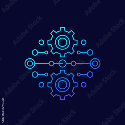 Integration or automation vector linear icon
