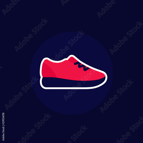 Running shoe icon, trainers or sneakers