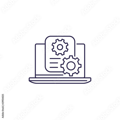 settings file line icon on white