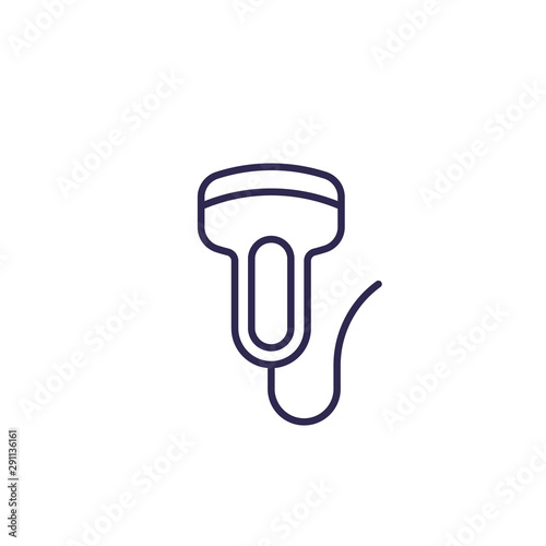 ultrasound icon on white, line