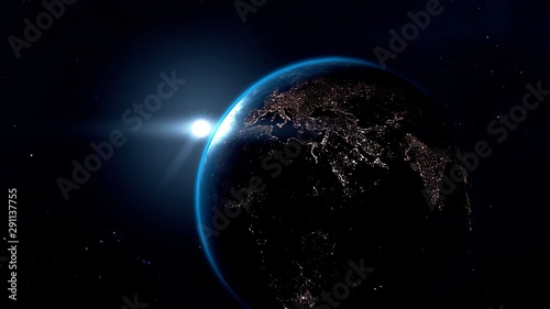 Planet Earth in open space