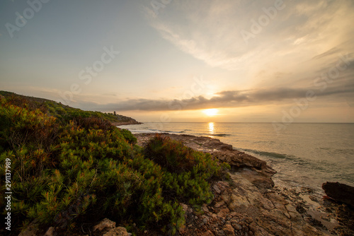 Cloudy sunrise on the coast of Oropesa del Mar