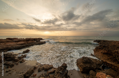 Cloudy sunrise on the coast of Oropesa del Mar