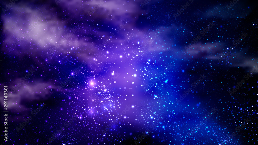 Abstract nebula of the cosmic sky, vector art illustration.