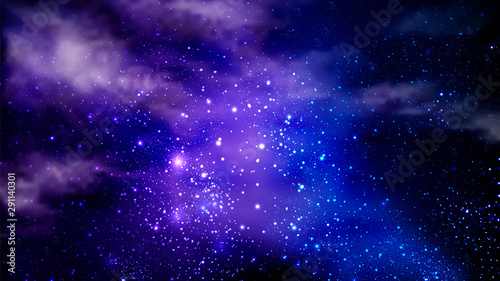 Abstract nebula of the cosmic sky  vector art illustration.