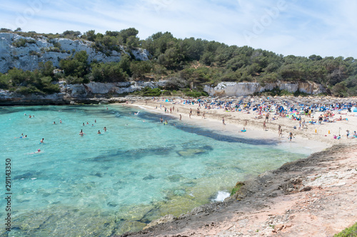 beach in the Bay of Cala Romantica in Mallorca