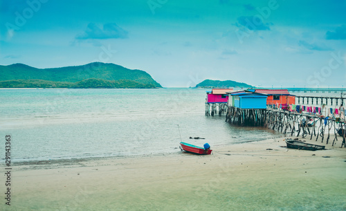 Lifestyle of seaside village on the eastern coast of Thailand  Almost all the people are fishermen.