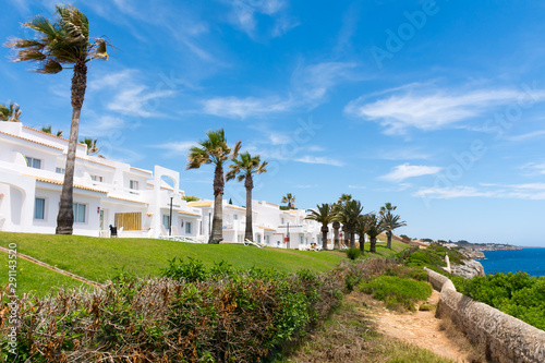 villas on the beach in the Bay of Cala Mandia in Mallorca photo