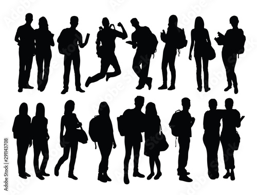 Student Activity Silhouettes, art vector design 