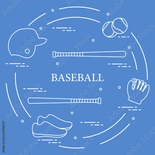 Baseball bats, glove, balls, helmet, shoes.