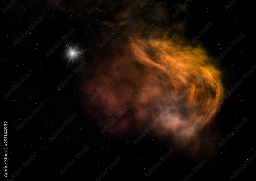 Fototapeta premium Small part of an infinite star field. 3D rendering