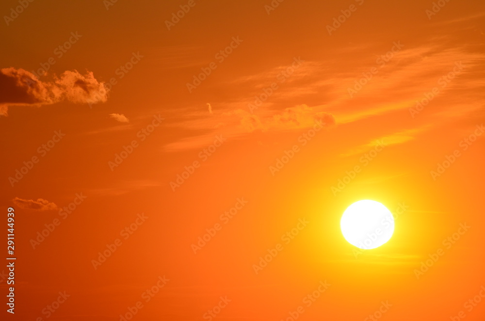 Sunset golden sky,romantic background,photo